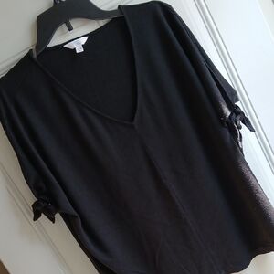 Time and Tru Black V-Neck Blouse